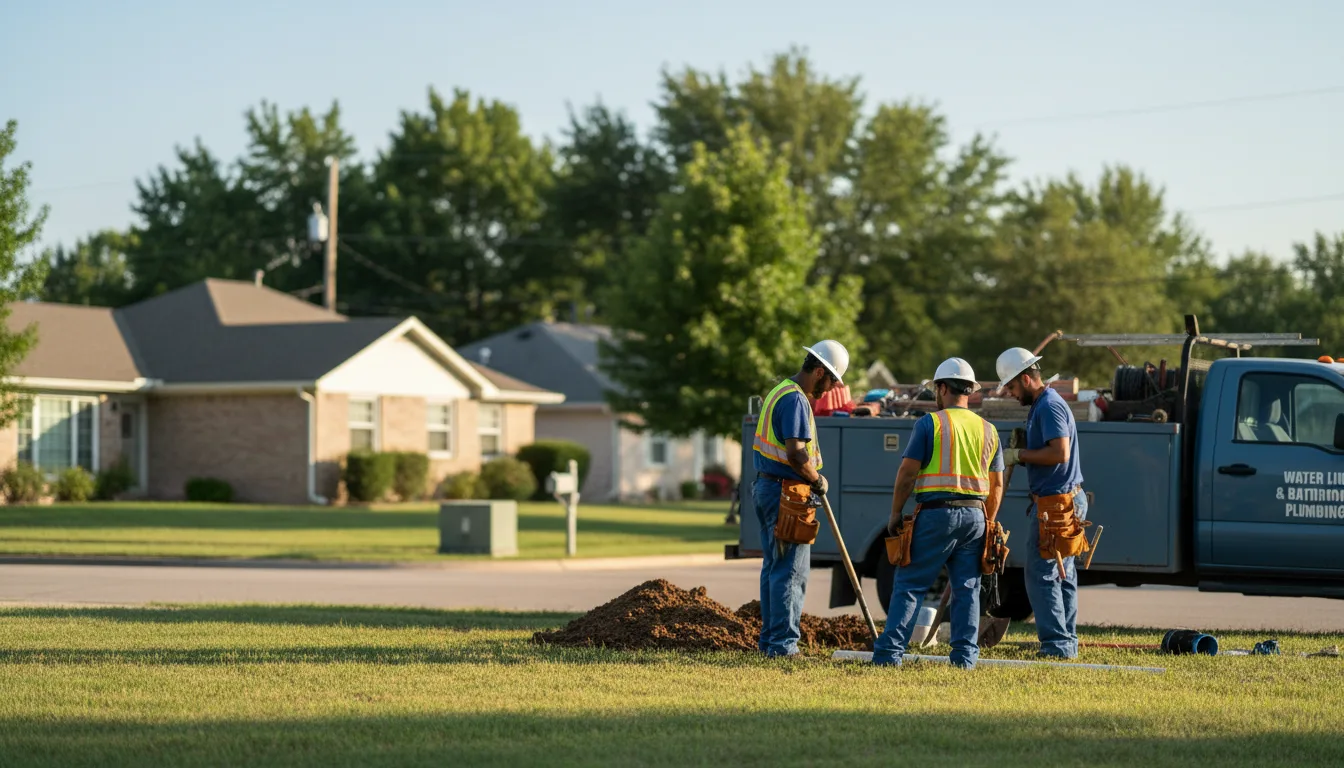 Residential water line and bathroom plumbing service in Charlotte, TX